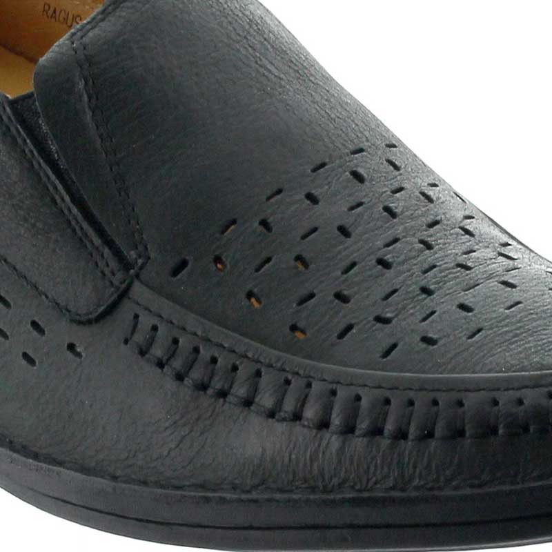 Loafers with Height Increasing Sole Men - Black - Leather - +2.8'' / +7 CM - Ragusa - Mario Bertulli