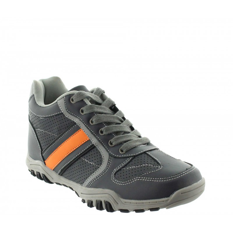 Elevator Sports Shoes Men - Grey - Leather - +2.4'' / +6 CM - Crotone - Mario Bertulli