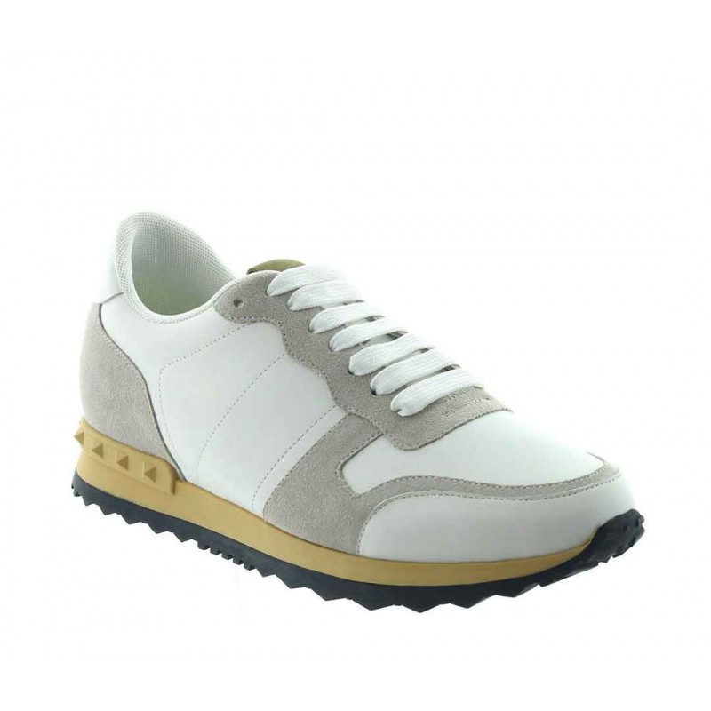 Elevator Sneakers Men - White - Nubuk / Leather - +2.8'' / +7 CM - Menaio - Mario Bertulli