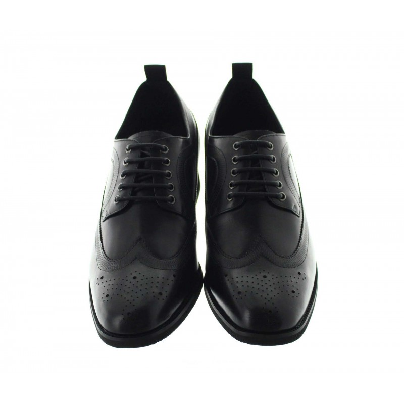 Height Increasing Derby Shoes Men - Black - Leather - +3.0'' / +7,5 CM - Business - Mario Bertulli