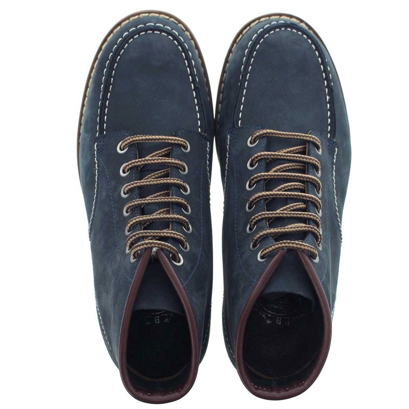 Elevator Boots for Men - Navy blue - Leather - +3.0'' / +7,5 CM - Leisure - Mario Bertulli