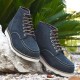 Height Increasing boots Men - Navy blue - Leather - +3.0'' / +7,5 CM - Leisure - Mario Bertulli