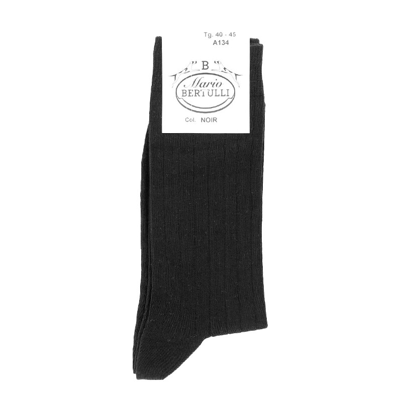 Black cotton stretch socks - Luxury Cotton Socks for Men from Mario Bertulli - specialist in height increasing shoes
