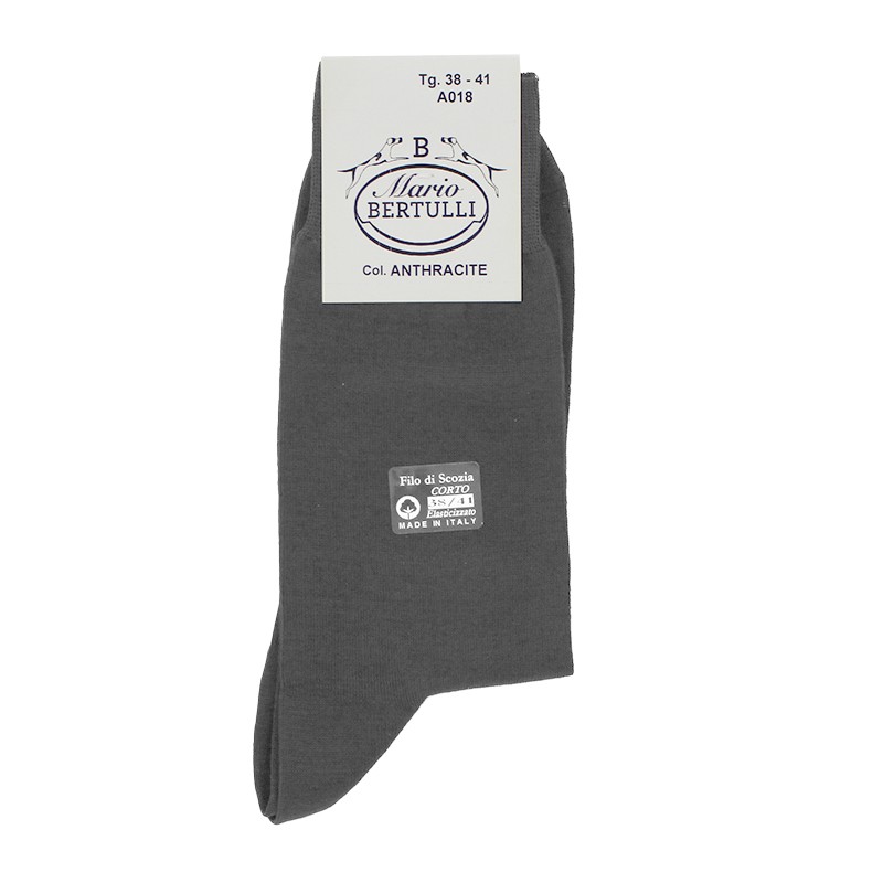 Anthracite Scottish lisle thread socks - Scottish Thread Socks from Mario Bertulli - specialist in height increasing shoes