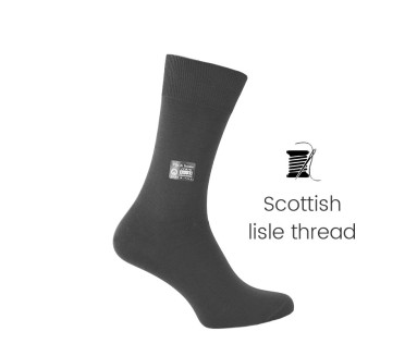 Anthracite Scottish lisle thread socks - Scottish Thread Socks from Mario Bertulli - specialist in height increasing shoes