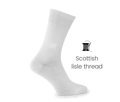 White Scottish lisle thread socks - Scottish Thread Socks from Mario Bertulli - specialist in height increasing shoes