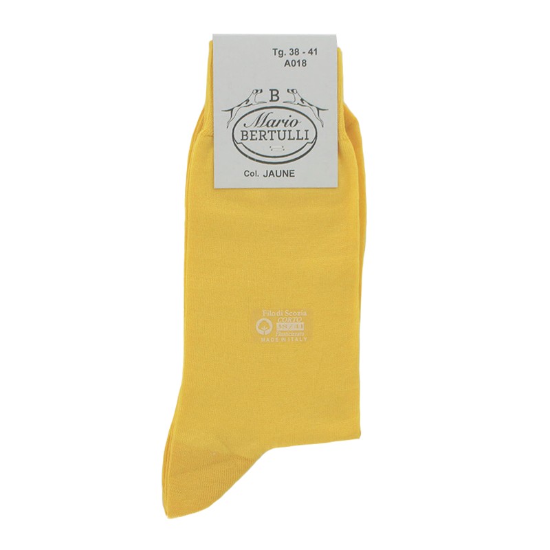 Yellow Scottish lisle thread socks - Scottish Thread Socks from Mario Bertulli - specialist in height increasing shoes