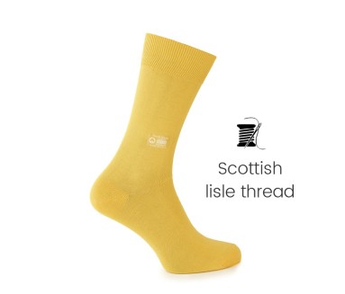 Yellow Scottish lisle thread socks - Scottish Thread Socks from Mario Bertulli - specialist in height increasing shoes