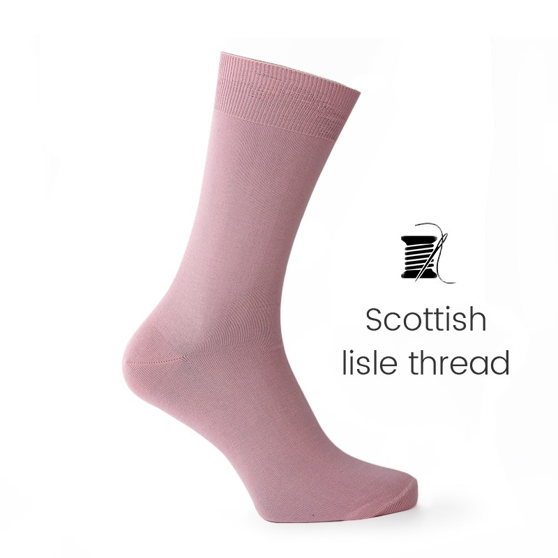 Light pink Scottish lisle thread socks - Scottish Thread Socks from Mario Bertulli - specialist in height increasing shoes