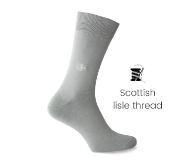 Grey Scottish lisle thread socks - Scottish Thread Socks from Mario Bertulli - specialist in height increasing shoes