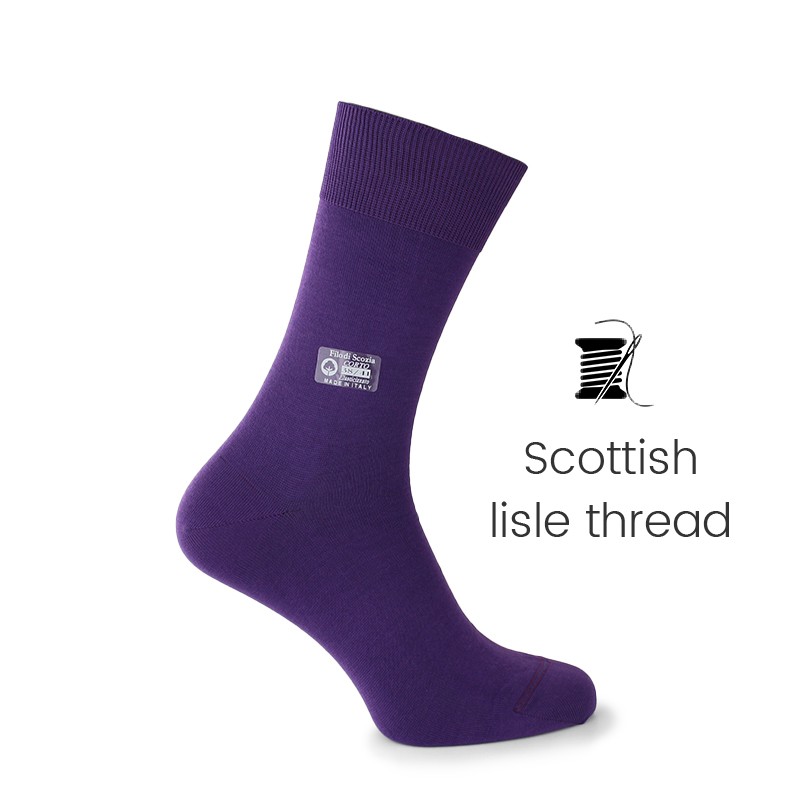 Purple Scottish lisle thread socks - Scottish Thread Socks from Mario Bertulli - specialist in height increasing shoes