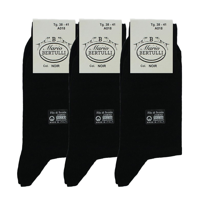 3 pairs black socks box - mario bertulli