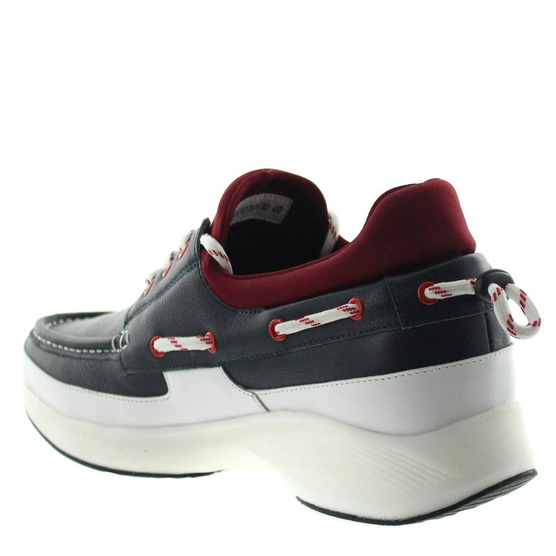 Diano Height Increasing Shoes Navy Blue/red +2.4"