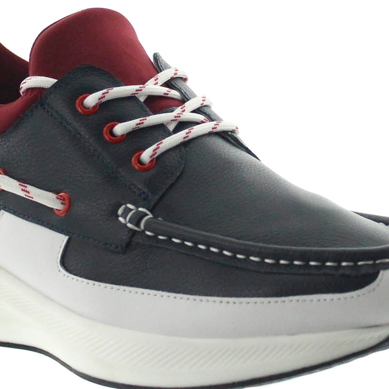 Diano Height Increasing Shoes Navy Blue/red +2.4"