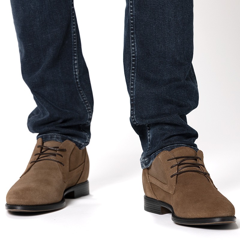 Men's Wedge Derby Shoe | Tobacco +2.6" | Mario Bertulli
