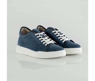 Elevator Sneakers | Denim blue +6cm | Mario Bertulli