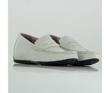 Cagliari Height Increasing Loafer Shoes Light Grey  +5,5 cm