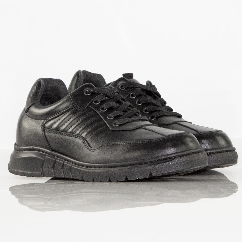 Pineto Height Increasing Shoes Black +7cm