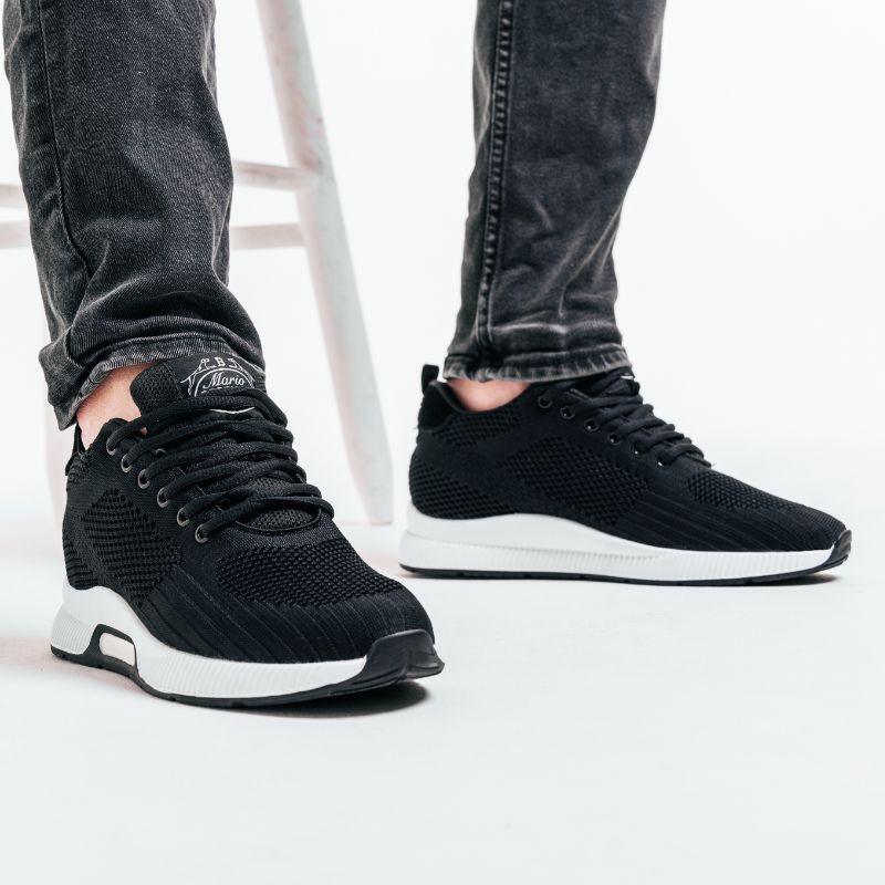 Men's Height-Boosting Sneakers | black +5.5cm | Mario Bertulli