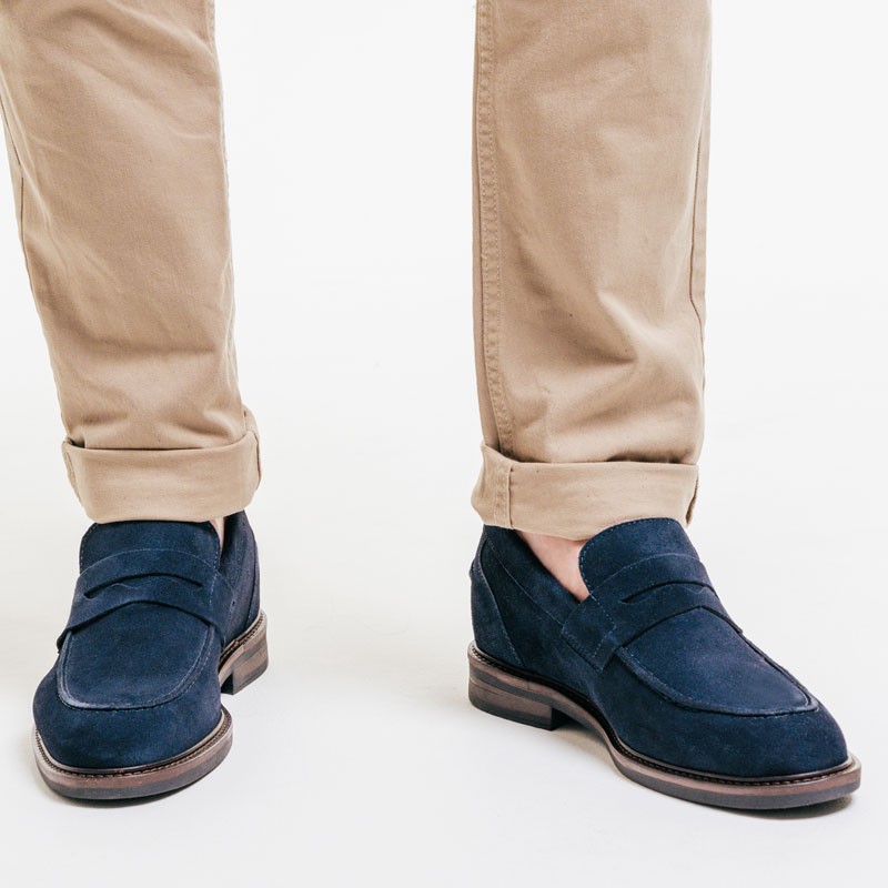 Elevator Loafers | Navy blue +7,5cm | Mario Bertulli
