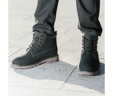 Lugano Elevator Fur-lined Boots Black +7.5cm