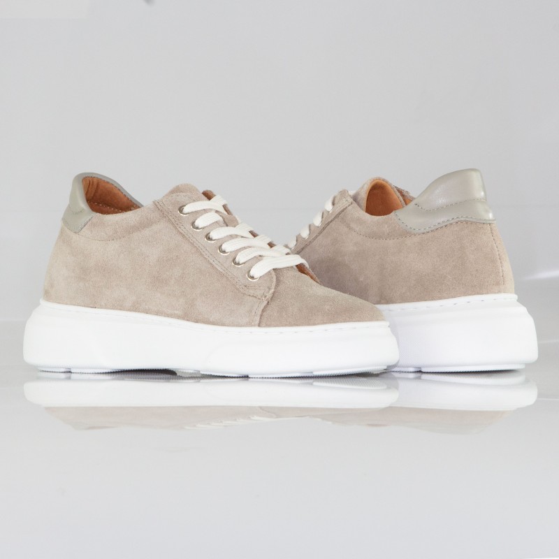 Sova beige height-increasing shoes women +7.5 cm