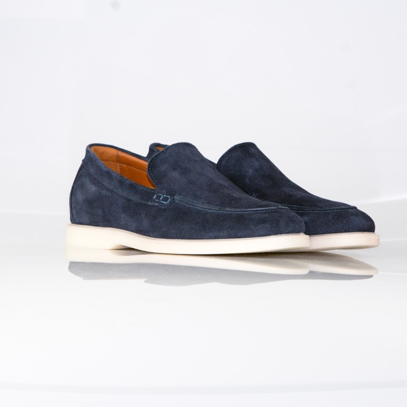 Positano Navy Height-Increasing Loafers +5cm