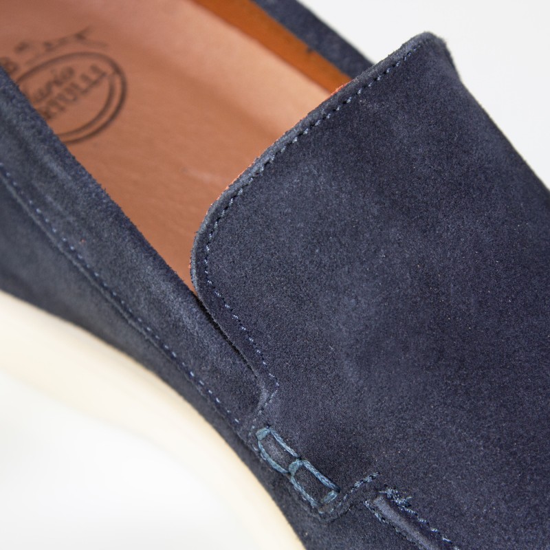 Positano Navy Height-Increasing Loafers +5cm