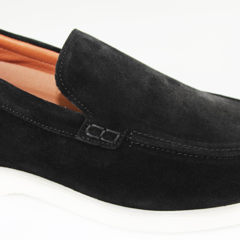 Positano Black Height-Increasing Loafers +5cm