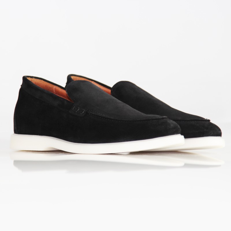 Positano Black Height-Increasing Loafers +5cm