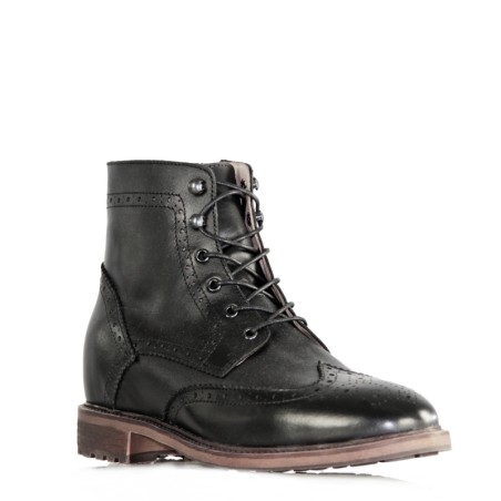 Vercelli Black Height-Increasing Boots +6 cm