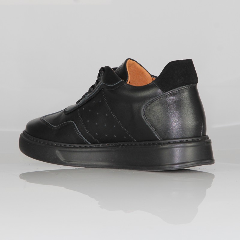 Elevator Sneakers Shoes Roma black +7 cm