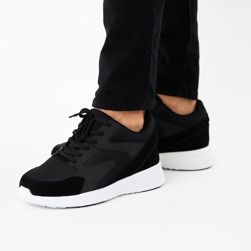 Veroli Black Height-Increasing Sneakers +7 cm (same size as the model ordered)