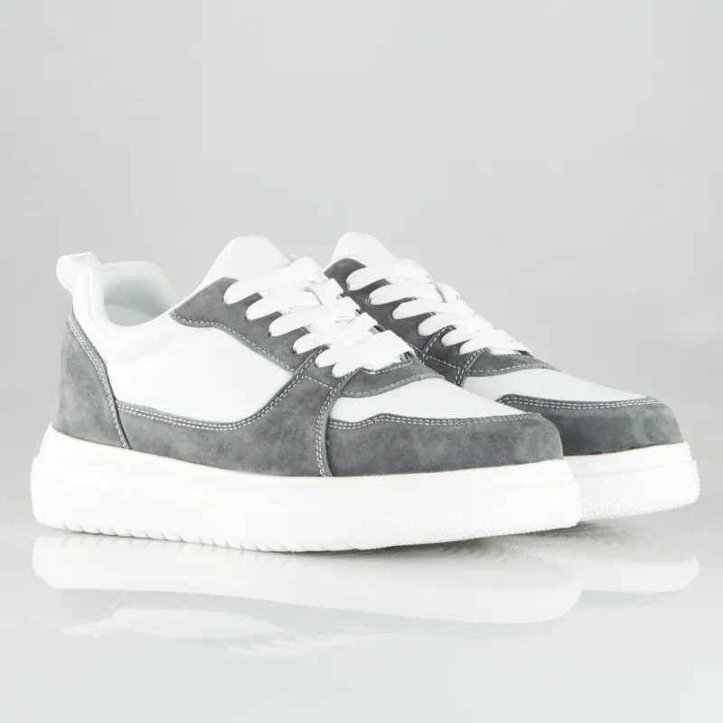 Assisi Sneakers Rehaussantes Blanc et Gris +6 cm