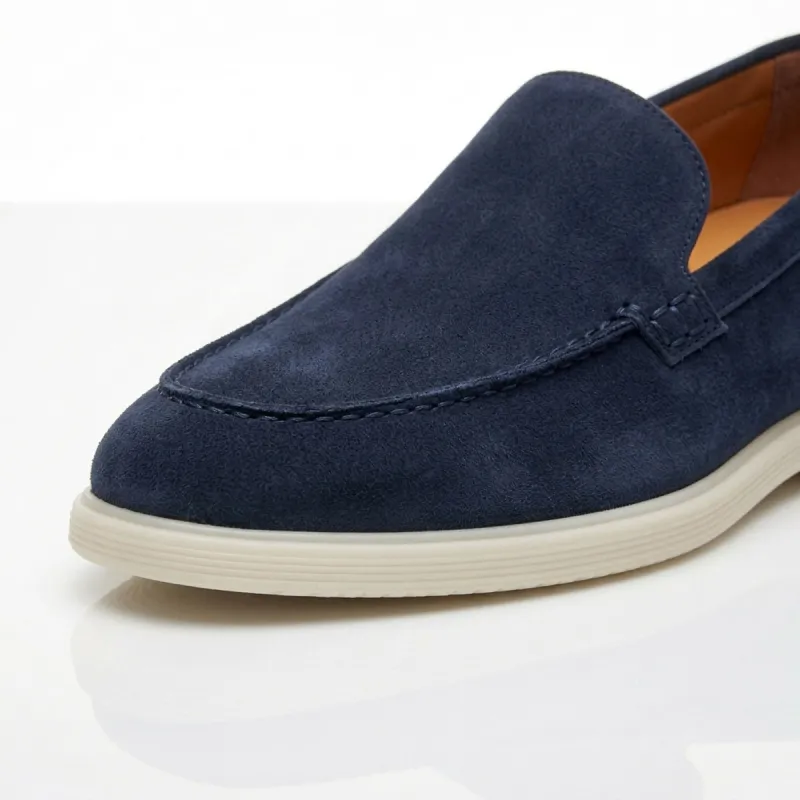 Positano Navy Height-Increasing Loafers +5cm