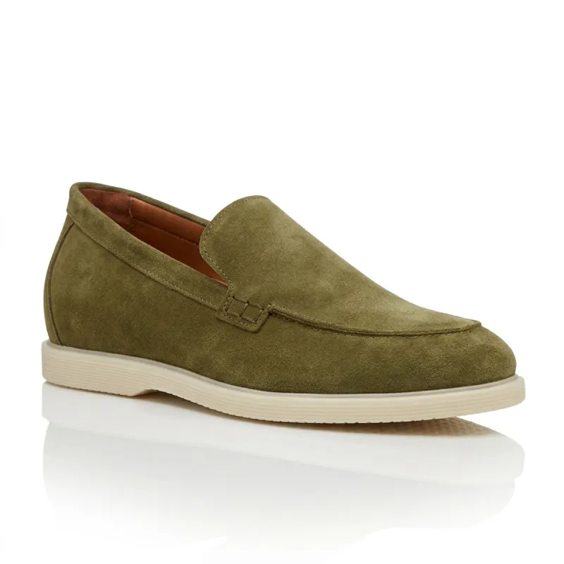 Men’s height increasing loafers Positano khaki +5 cm