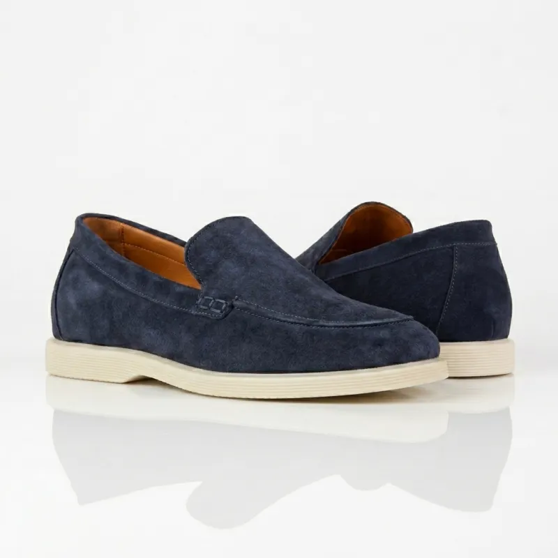 Positano Navy Height-Increasing Loafers +5cm