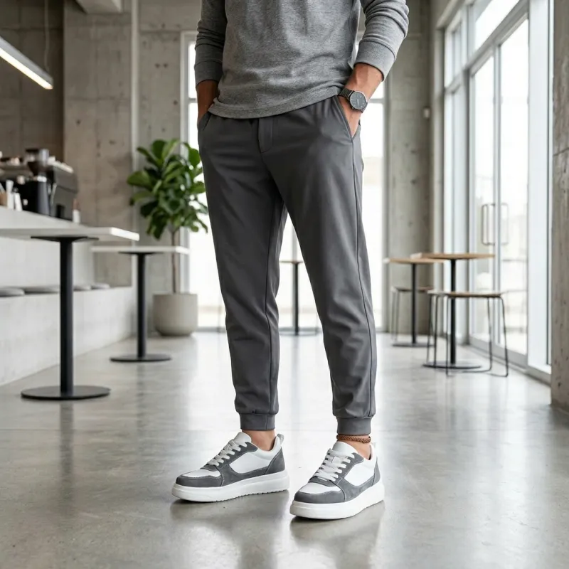 Assisi Height-Increasing Sneakers White and Grey +6 cm