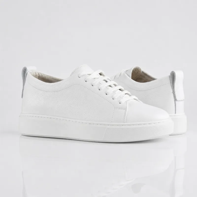 Linosa White Elevator Sneakers | +6 cm Made in Italy
