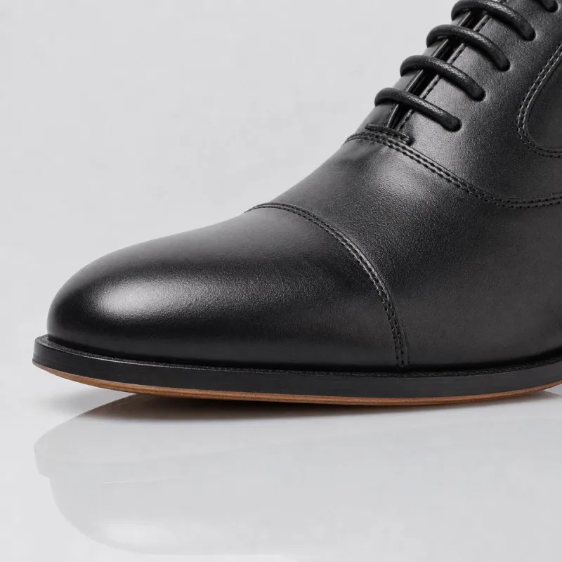 Men’s compensated Richelieu | Black +6 CM | Mario Bertulli
