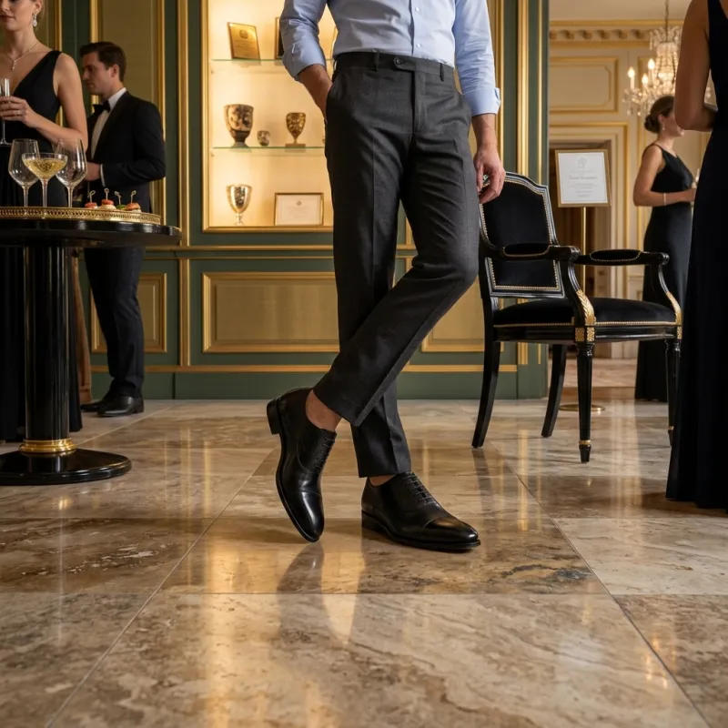 Men’s compensated Richelieu | Black +6 CM | Mario Bertulli