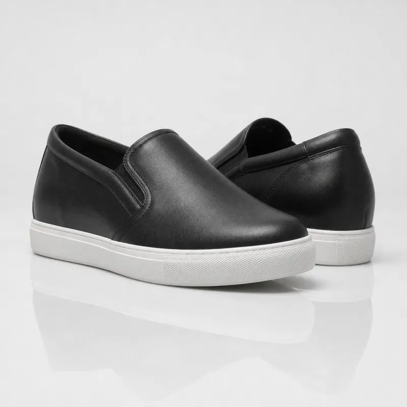 Men’s wedge heel sneaker | Black +6 cm | Mario Bertulli