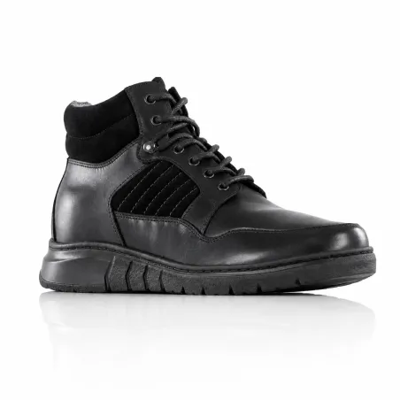 Men’s wedge ankle boots | Black +6.5 cm | Mario Bertulli