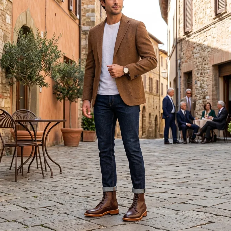 Men’s Wedge Boots | Brown +7 CM | Mario Bertulli