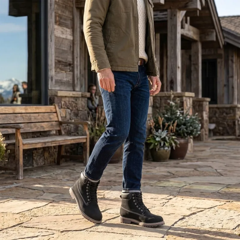 Men’s wedge-lined boots | black +7.5 CM | Mario Bertulli