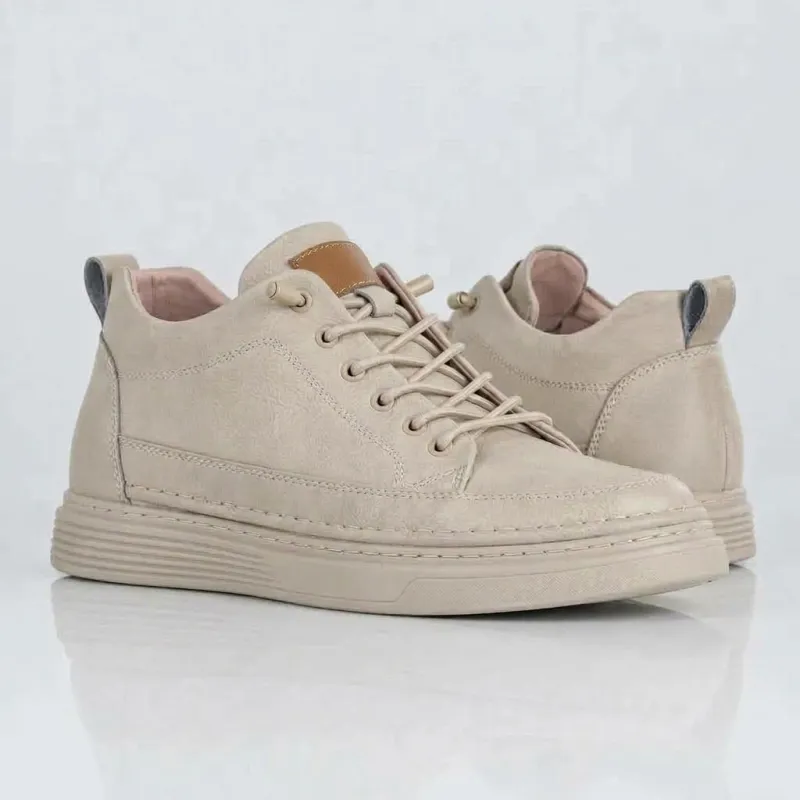 Beige Catania height-boosting sneakers +5 cm