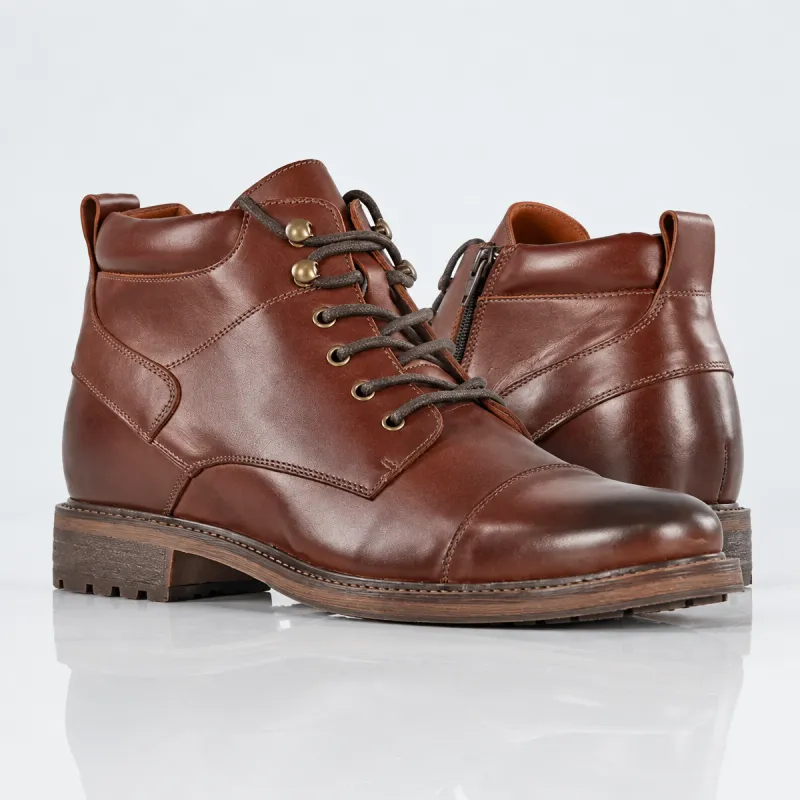 Men’s lined wedge ankle boots | Black +7.5 CM | Mario Bertulli