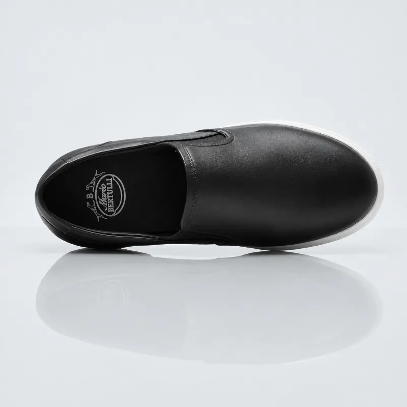 Men's wedge sneakers | Black +2.4" | Mario Bertulli