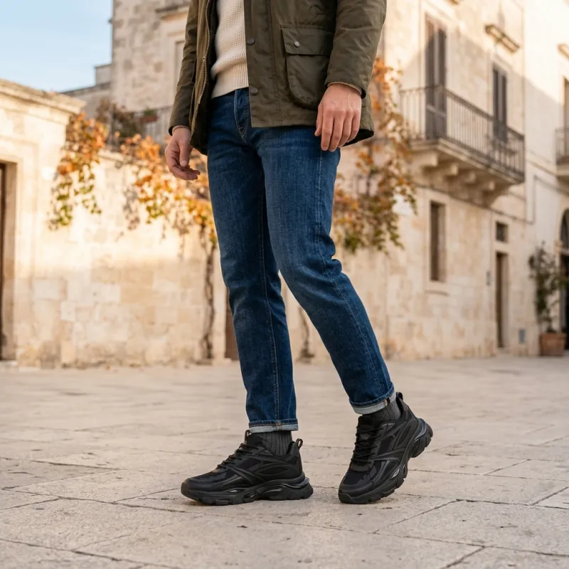 Versilia Elevating Sneakers Black +2.8''