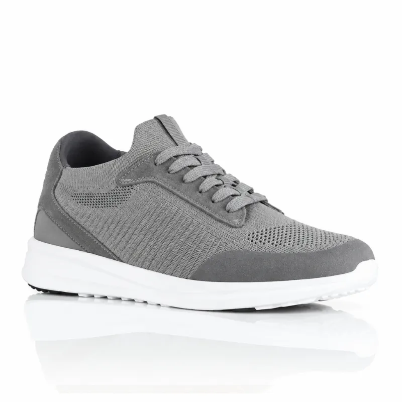 Napoli Grey Height-Increasing Sneakers +2.4"